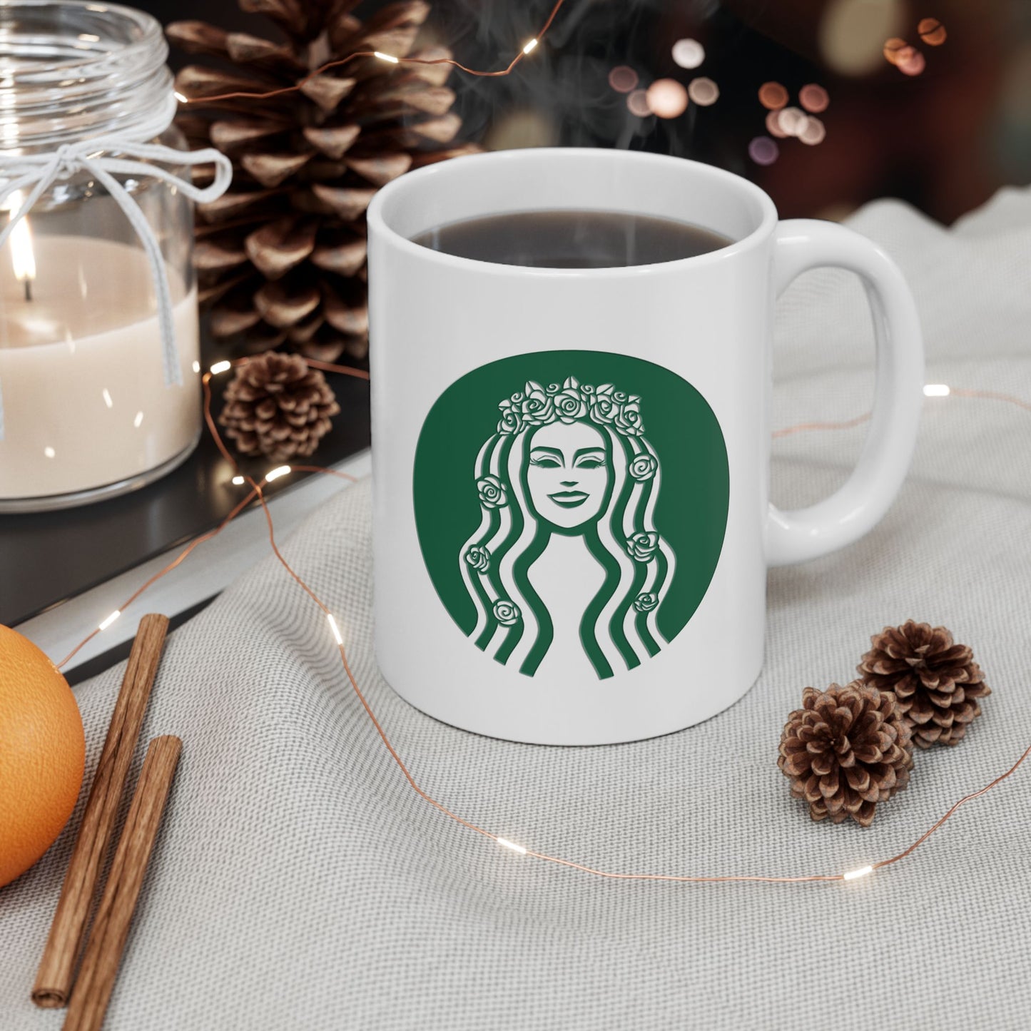 Double Sided Stargirl Coffee Co. Ceramic Mug, (11oz, 15oz)
