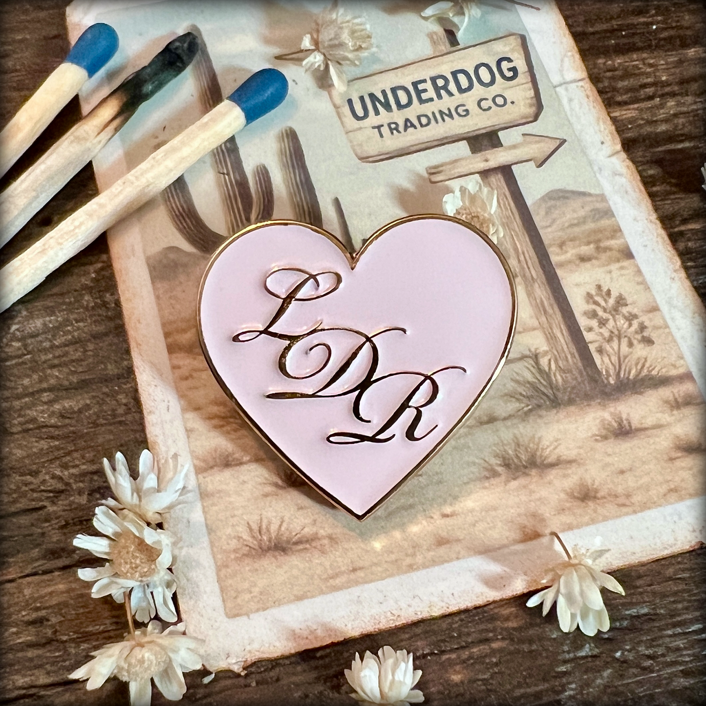 Blossom & Silver LDR Heart Enamel Pin