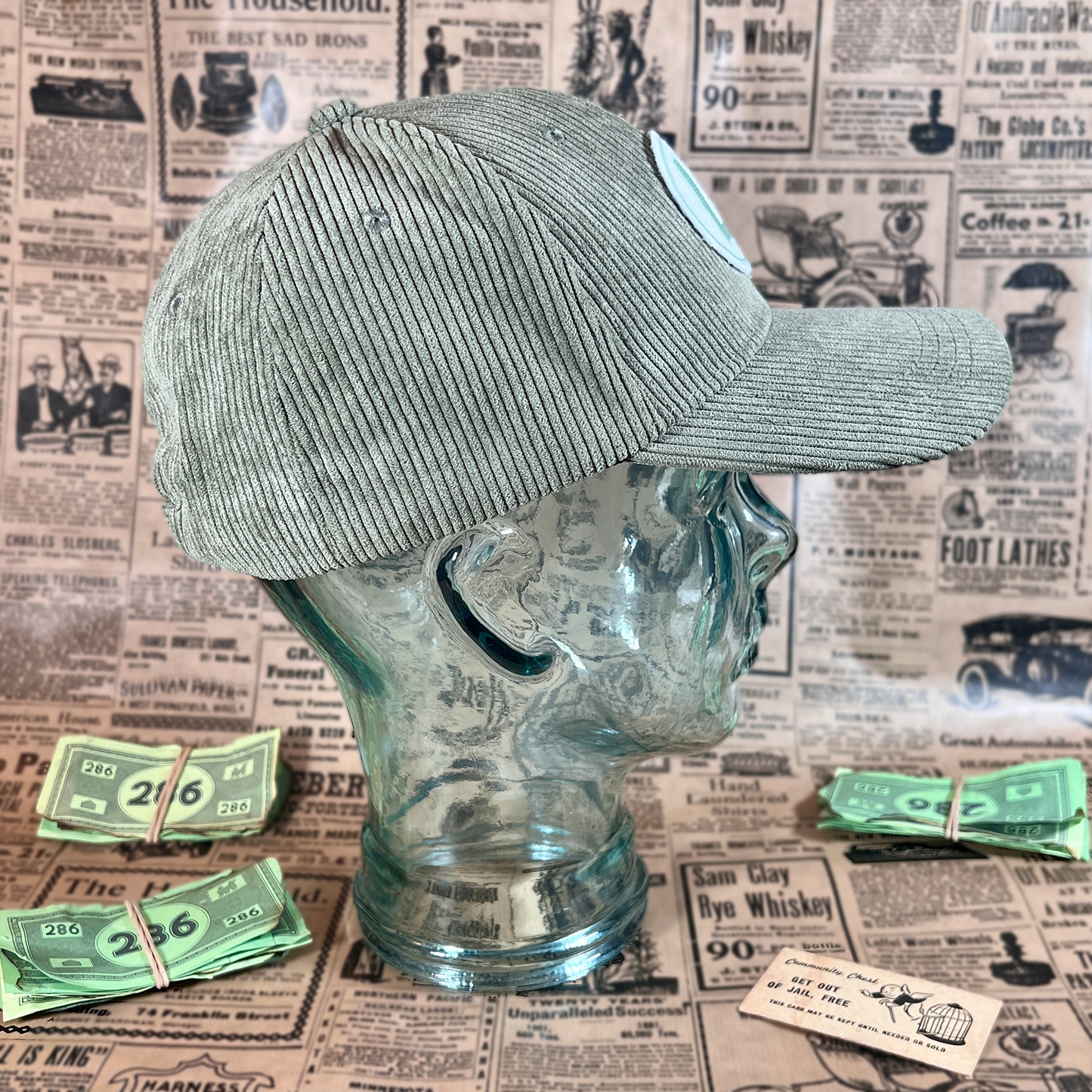 Luigi Olive Green Corduroy Hat