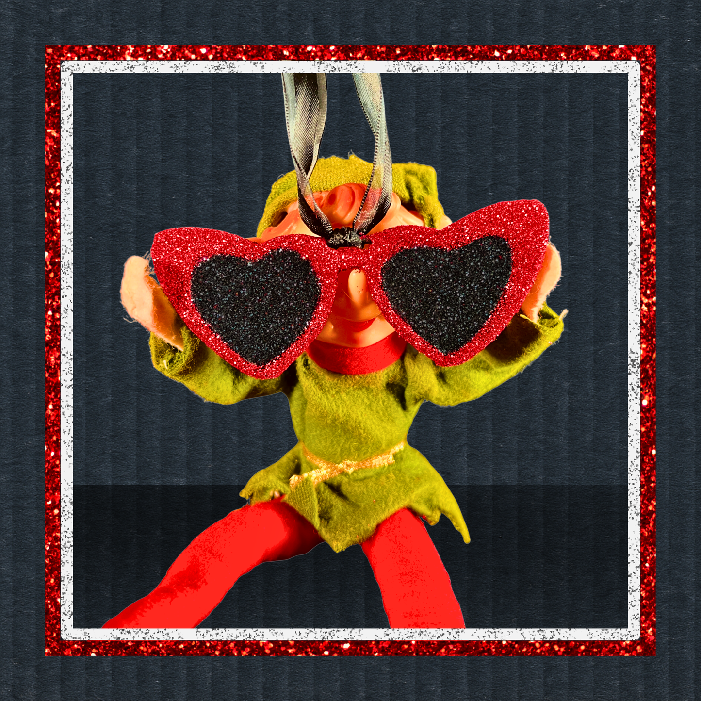 Lana’s Glitter Heart-Shaped Sunglasses Christmas Ornament