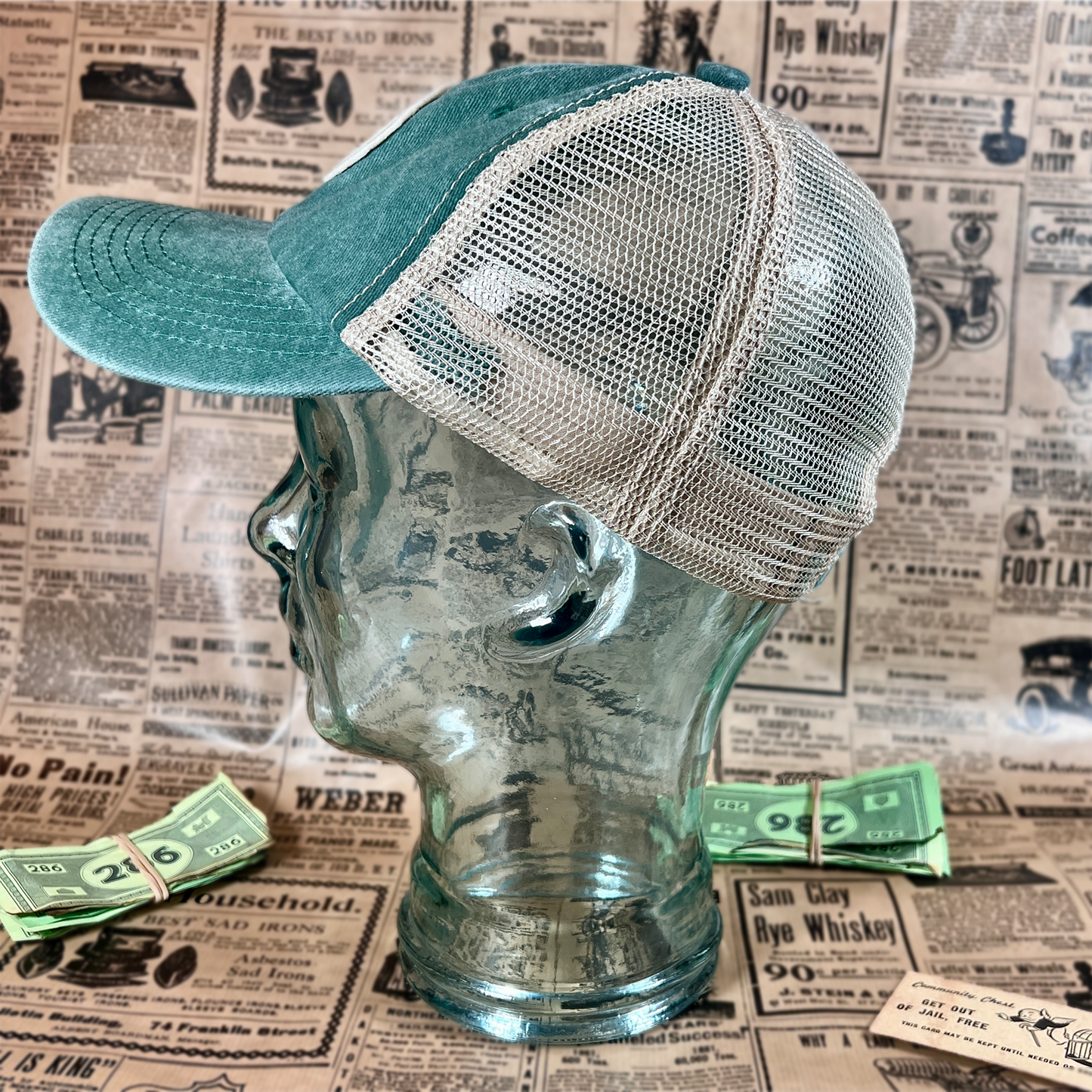 Luigi Distressed Green Trucker Hat