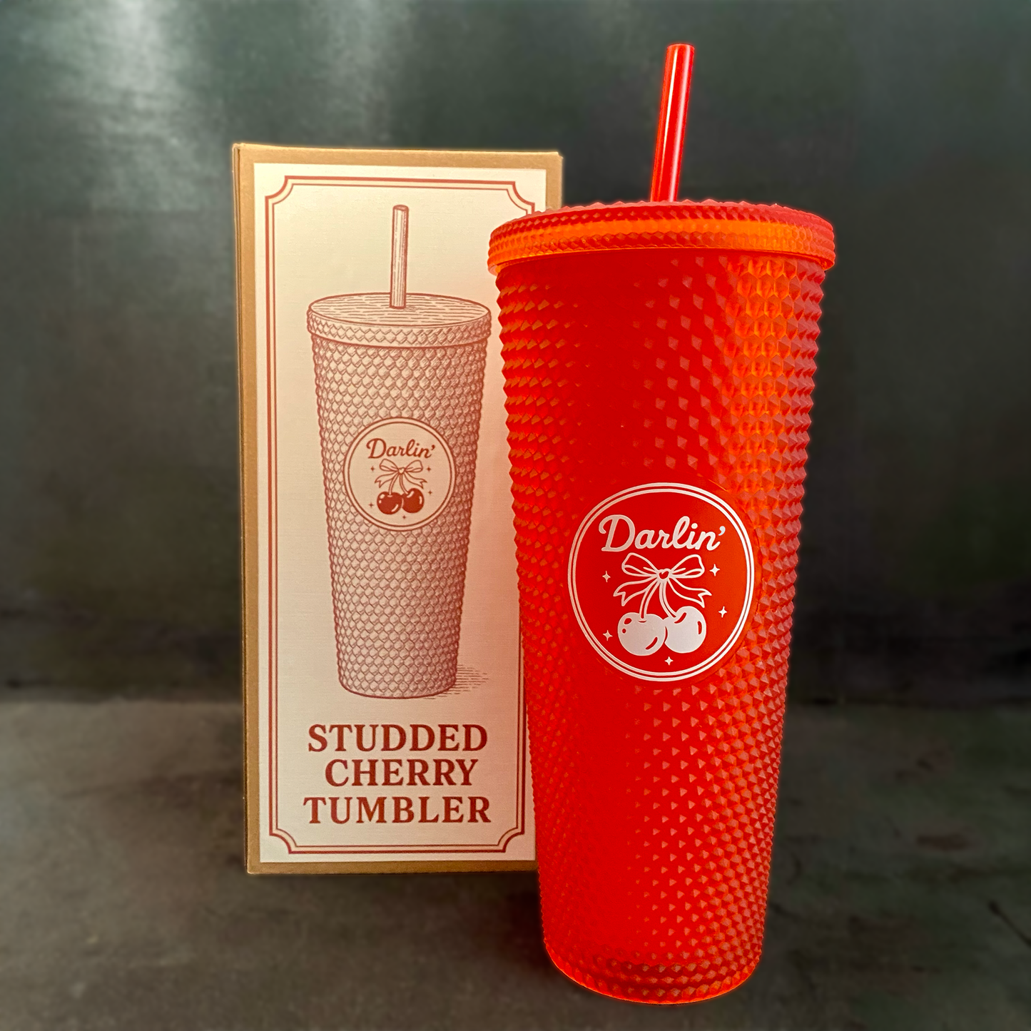 Darlin' Cherry Studded Tumbler (24 oz.)