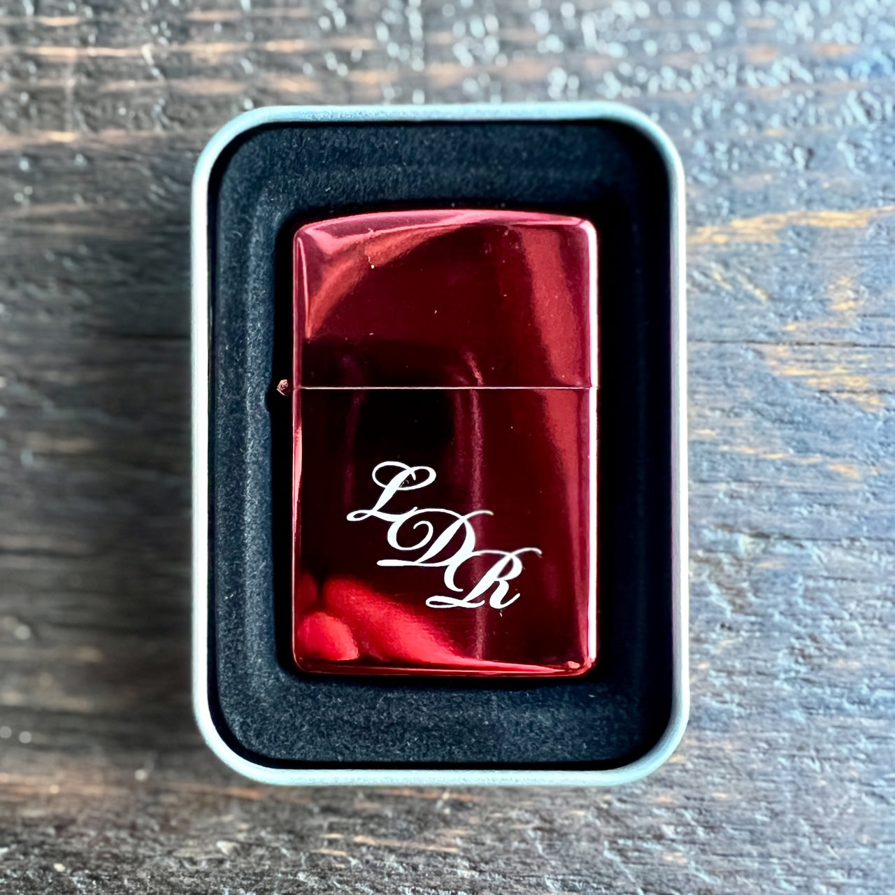 Brushed Metallic Cherry Windproof LDR Lighter Replica