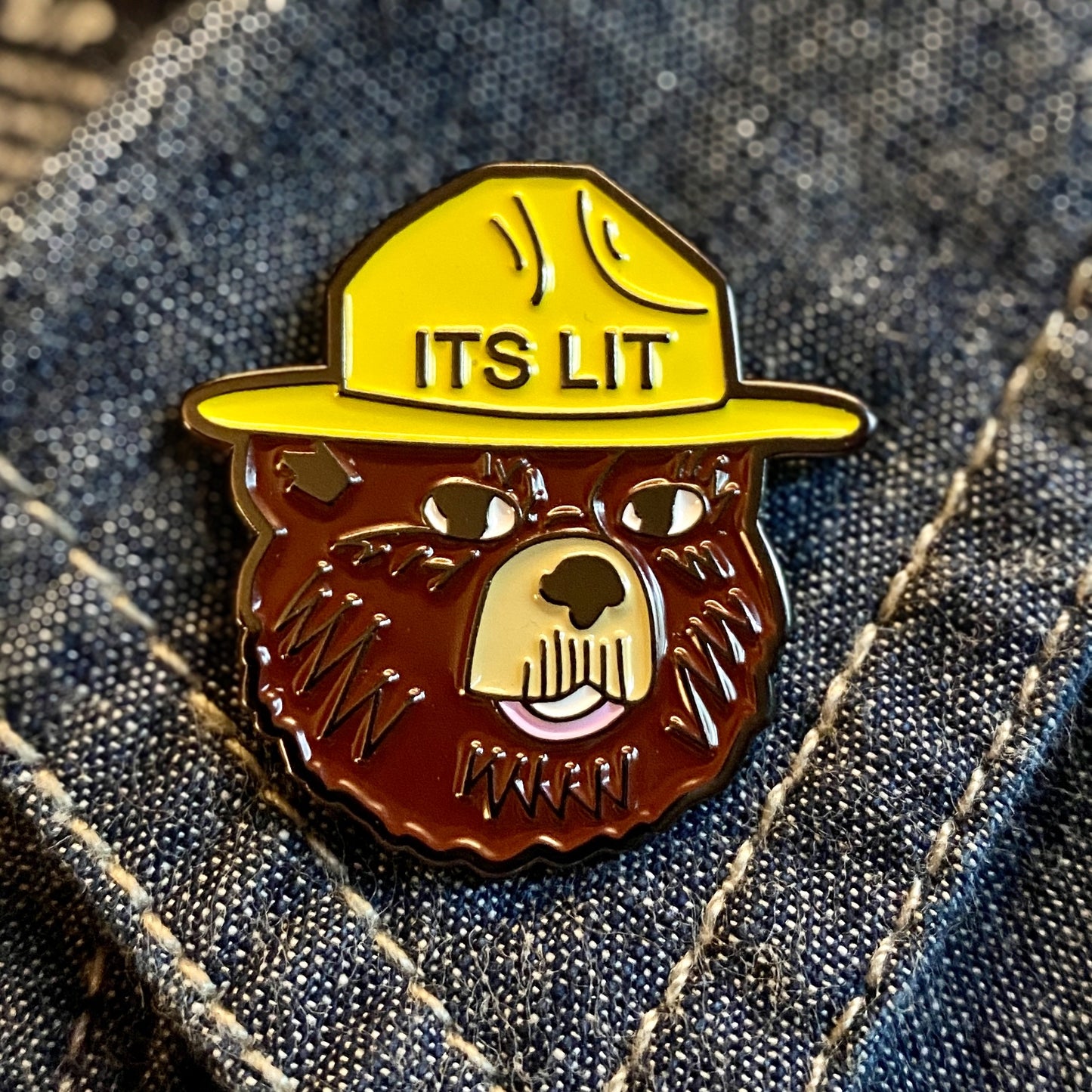 It's Lit Smoky Bear Enamel Pin