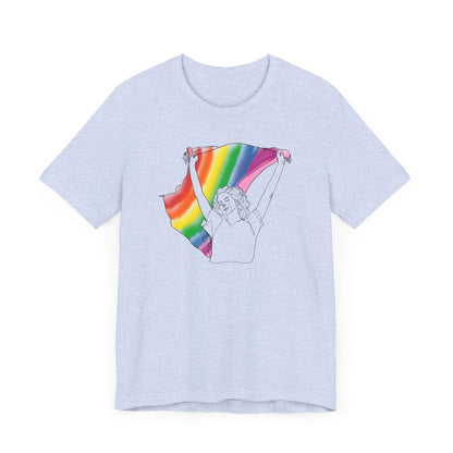 Pride Ride Flag Line Art Unisex Jersey Short Sleeve Tee