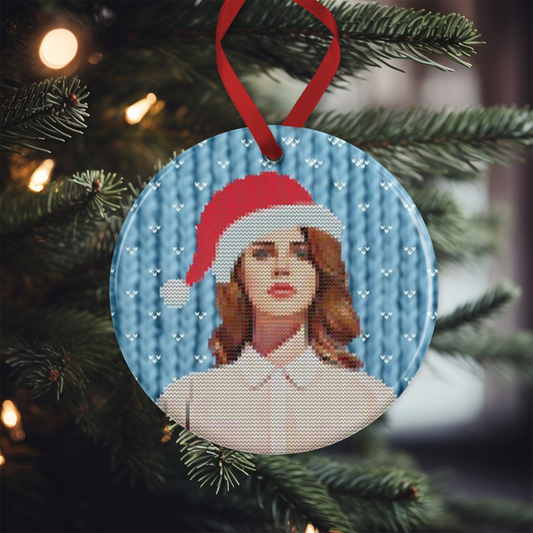 Ugly Sweater Santa Lana Del Rey-Inspired Ornament | Blue Haze
