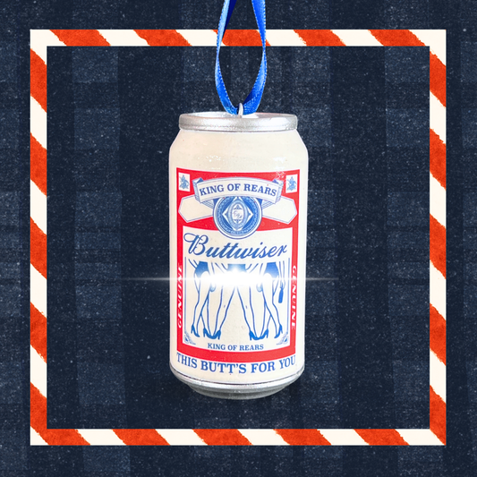 Buttwiser LDR Beer Can Christmas Ornament