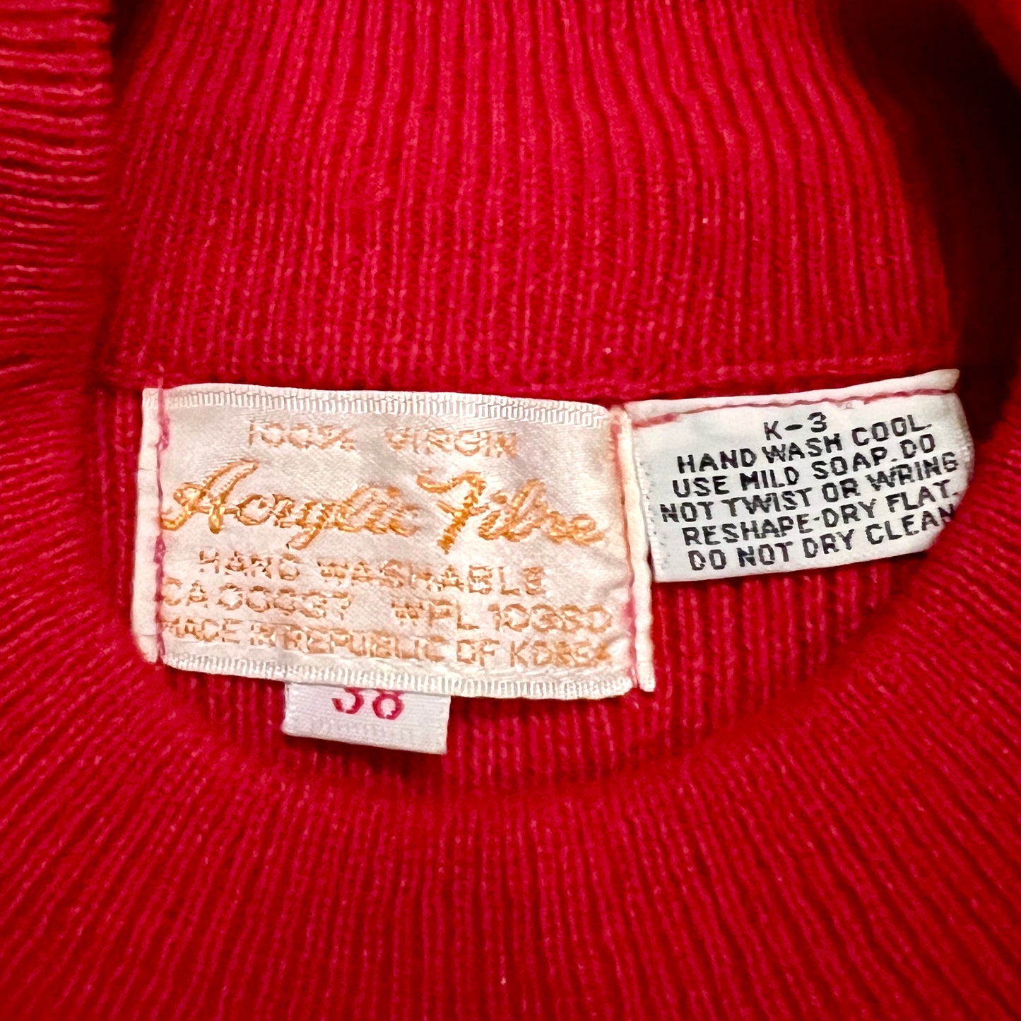 Vintage 1950s Cherry Red LDR Monogram Replica Lana Sweater