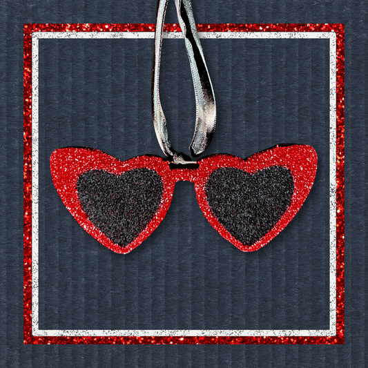 Lana’s Glitter Heart-Shaped Sunglasses Christmas Ornament