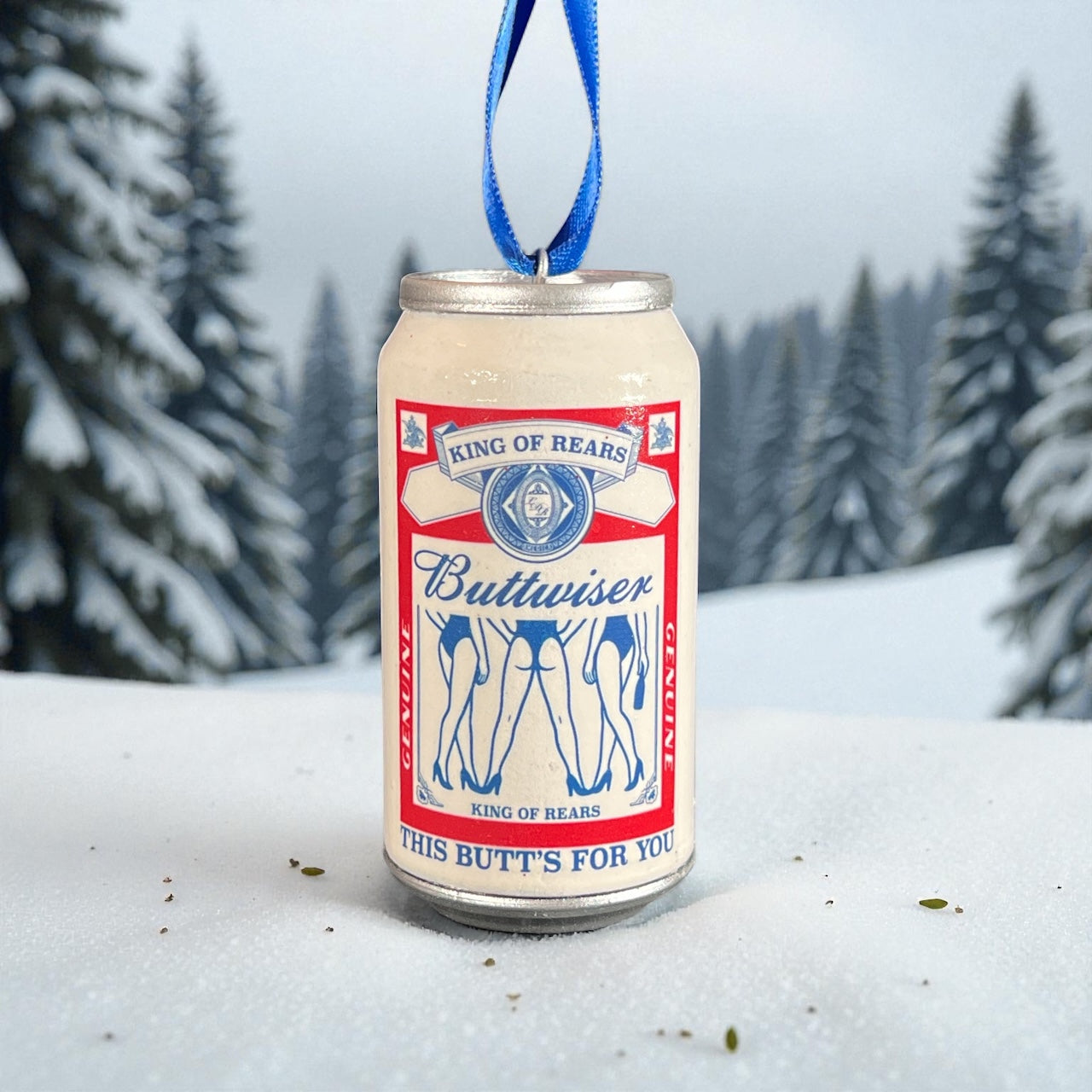 Buttwiser LDR Beer Can Christmas Ornament