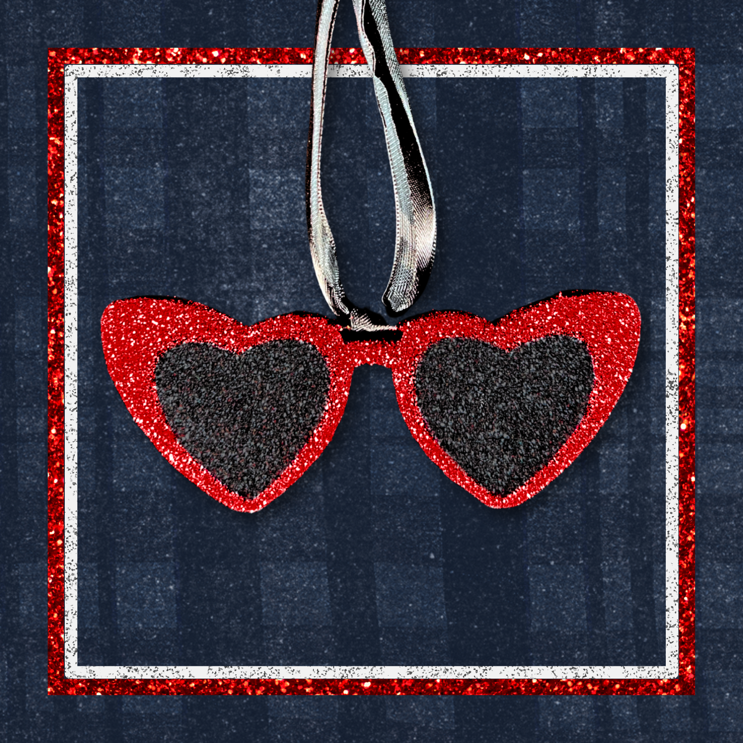 Lana’s Glitter Heart-Shaped Sunglasses Christmas Ornament