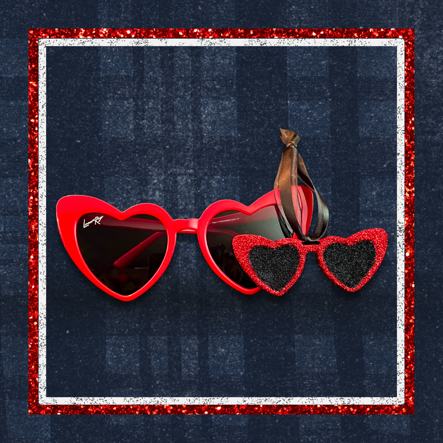 Lana’s Glitter Heart-Shaped Sunglasses Christmas Ornament