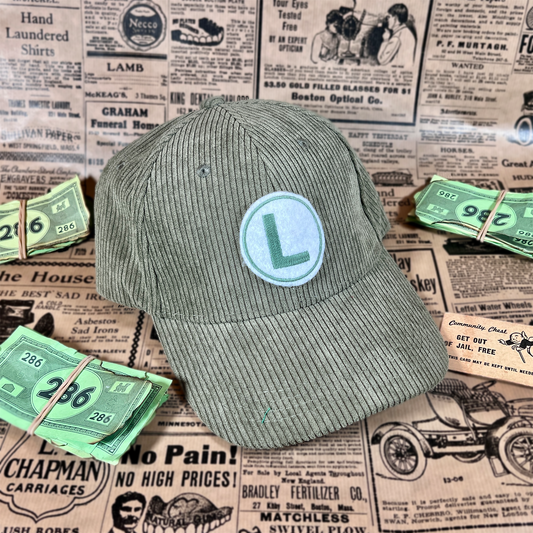 Luigi Olive Green Corduroy Hat