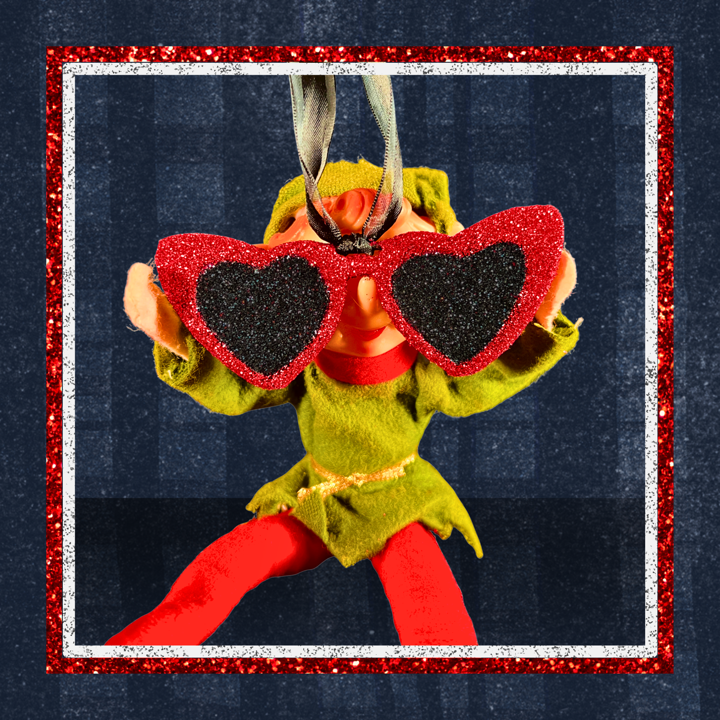 Lana’s Glitter Heart-Shaped Sunglasses Christmas Ornament