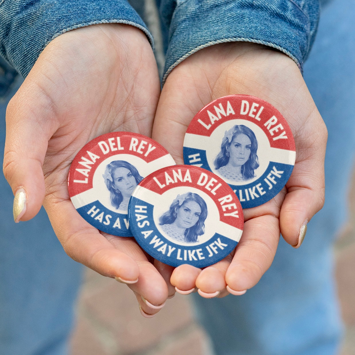 Lana Del Rey JFK Inspired Election Pin Button