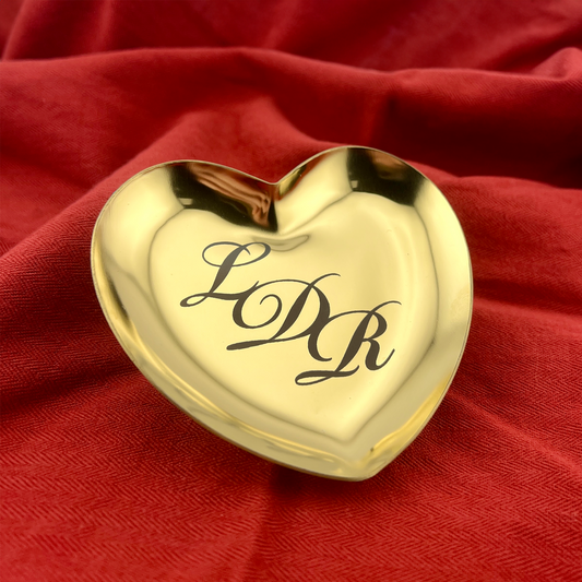 Golden Heart Shaped LDR Jewelry Dish