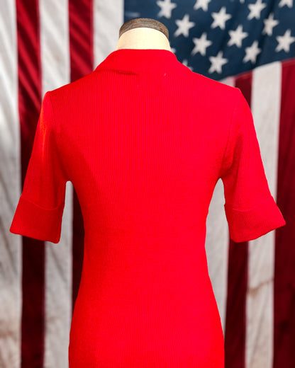 Vintage 1950s Cherry Red LDR Monogram Replica Lana Sweater