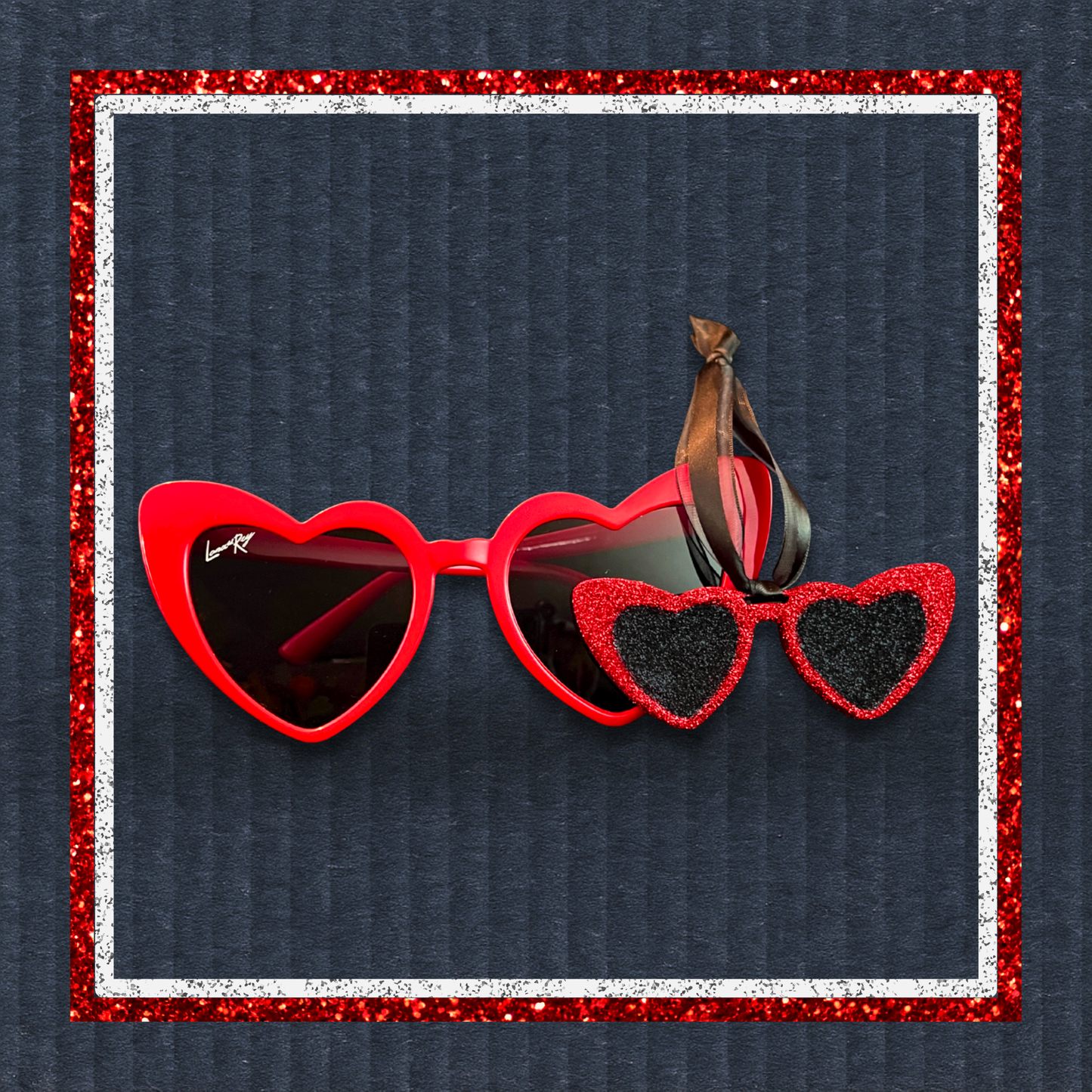 Lana’s Glitter Heart-Shaped Sunglasses Christmas Ornament