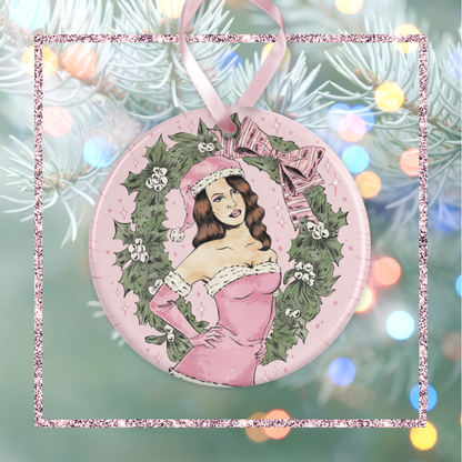 Lana Del Rey Santa Baby Christmas Ornament | Bubblegum Coquette