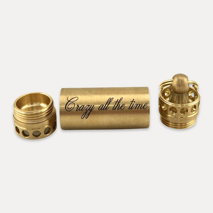 Customizable LDR Inspired Brass Pill Keychain