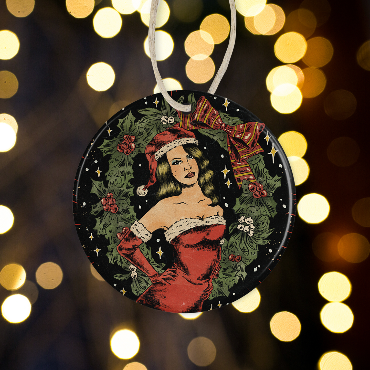 LDR Santa Christmas Ornament | Midnight