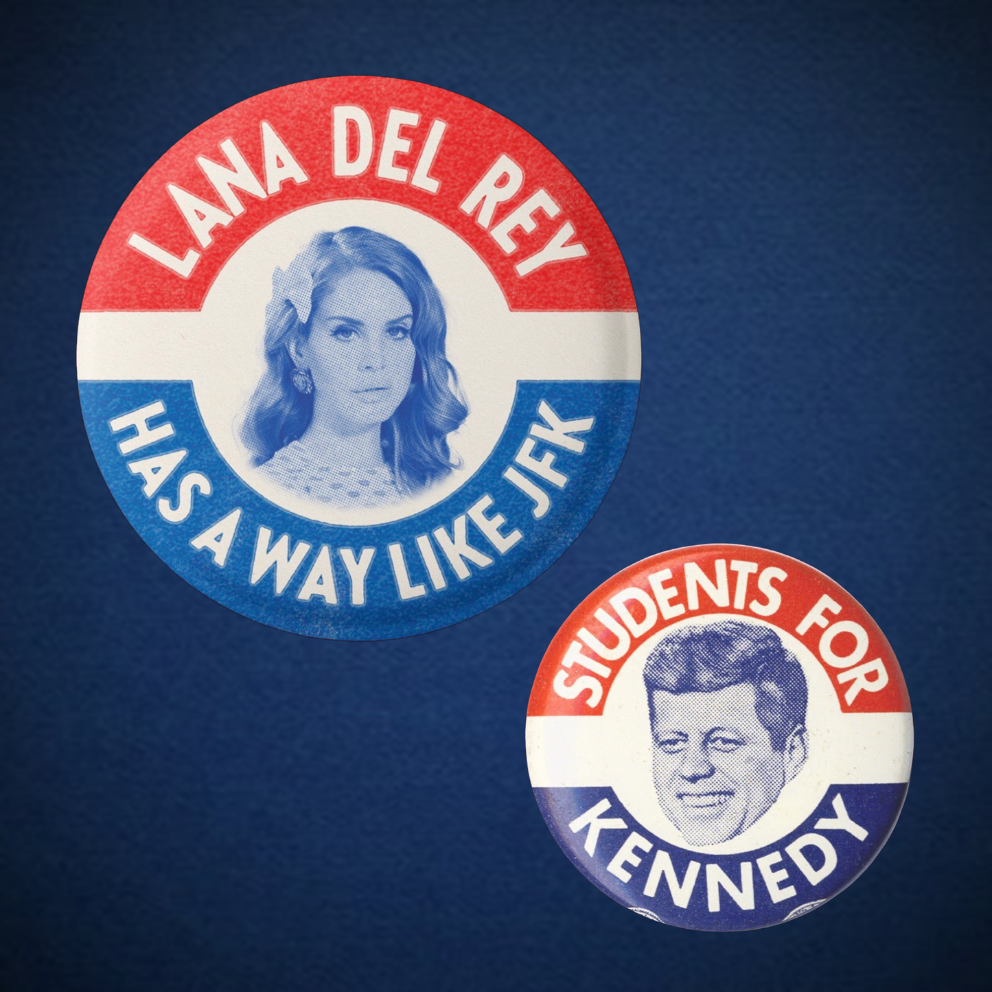 Lana Del Rey JFK Inspired Election Pin Button