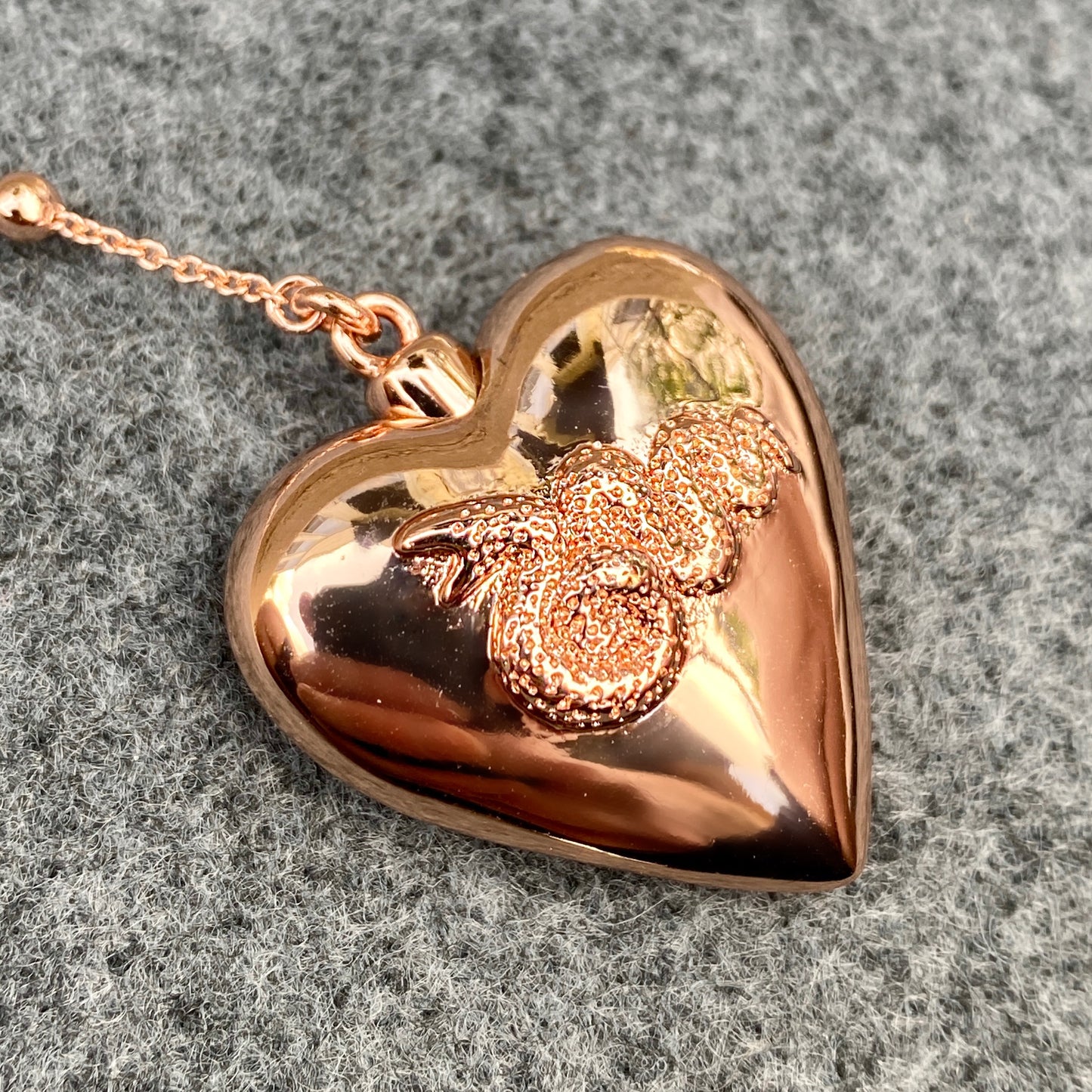 Copper/ Rose Gold Locket Rosary Replica LDR Necklace