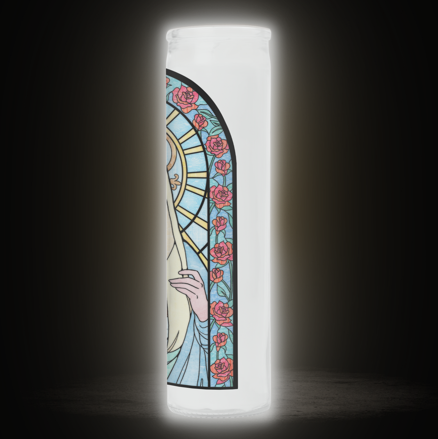 LDR Stained Glass Style Prayer Candle