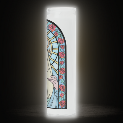 LDR Stained Glass Style Prayer Candle