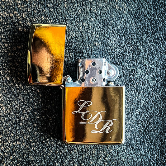 Gold Engraved LDR Flip Top Lighter Replica