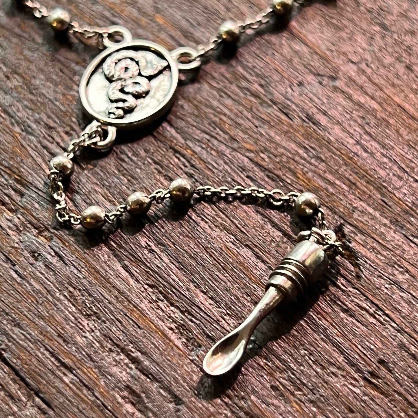 Vintage Silver LDR Rosary Replica Necklace