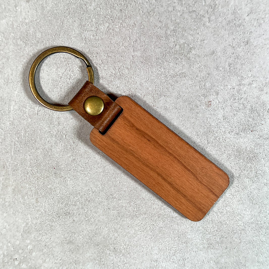 Tailor-Made Cherry Wood Keychain