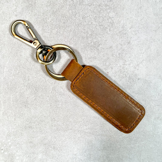 Tailor-Made Aged Leather Keychain