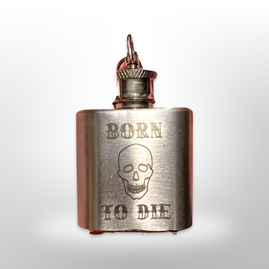 One-Off: Born to Die Mini Skull Flask Keychain